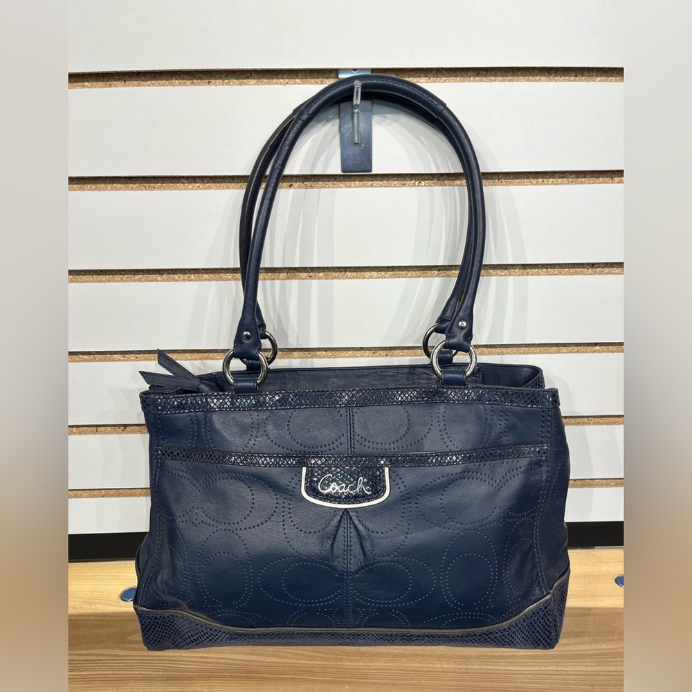 Coach Park Elevated Leather Snakeskin Carryall 2012 - Picture 2 of 12